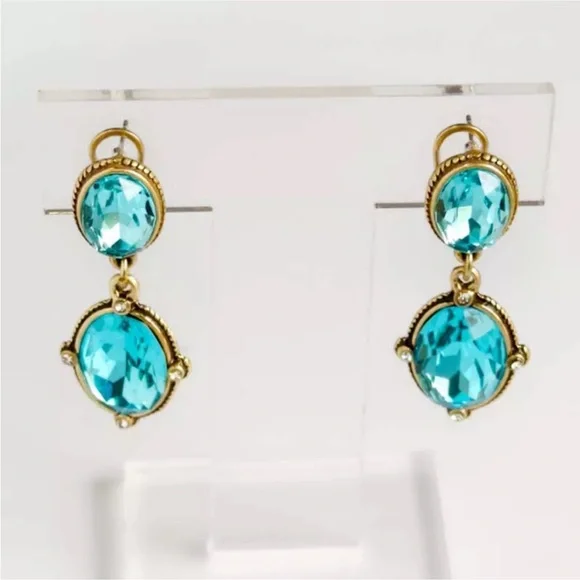 Heidi Daus “Eye Of The Sea” Turquoise drop earrings - Picture 4 of 5